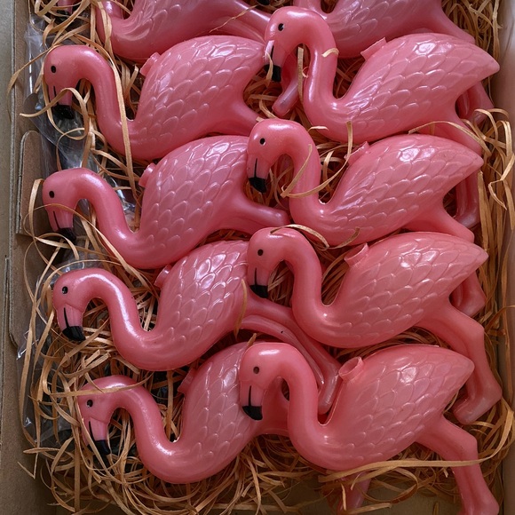 1991 Sue Scott Vintage Flock O Flamingos String Lights TWO SETS - Picture 2 of 9